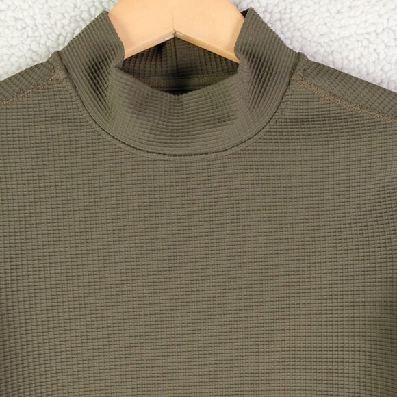 Nobull Shirt Womens Small Olive Green Waffle Knit Compression Long Sleeve Gym - Picture 2 of 9